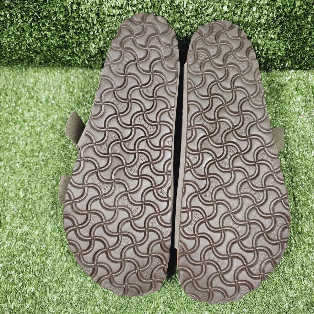 Birkenstock Arizona Buckle Brown Mocca Leather Slides Mens Size US 10 EU 43